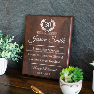 TEACHER Retirement Plaque Award For School Farewell Party