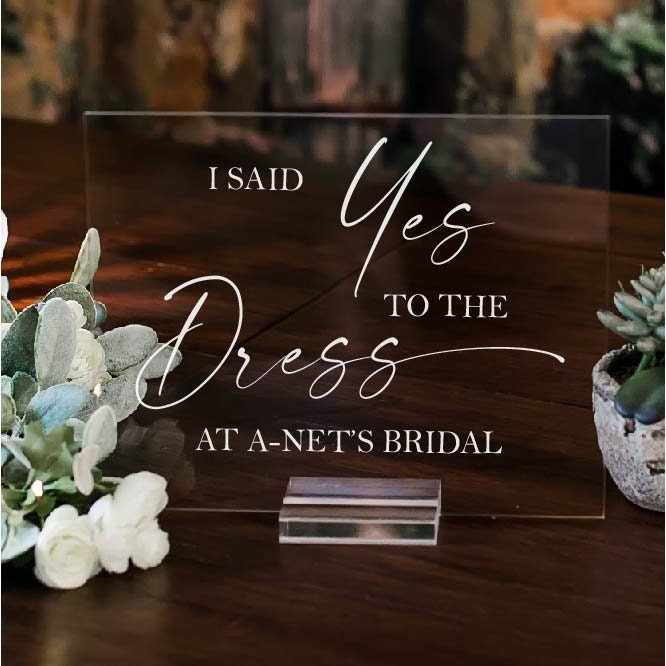Personalized Bridal Shop Sign, Custom Ink Lettering