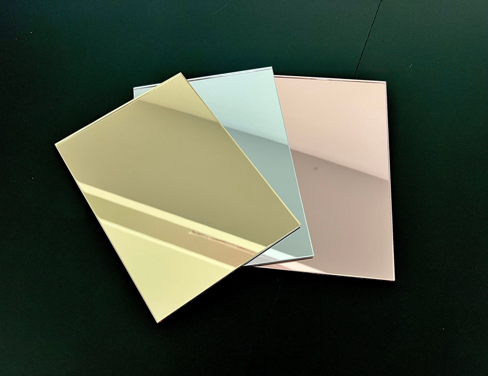 4x6-11x14 Gold, Silver or Rose Gold Mirror Acrylic Blank Stock Sheet  | DIY Perspex Mirrored Foil Blanks | Wholesale Craft Supply