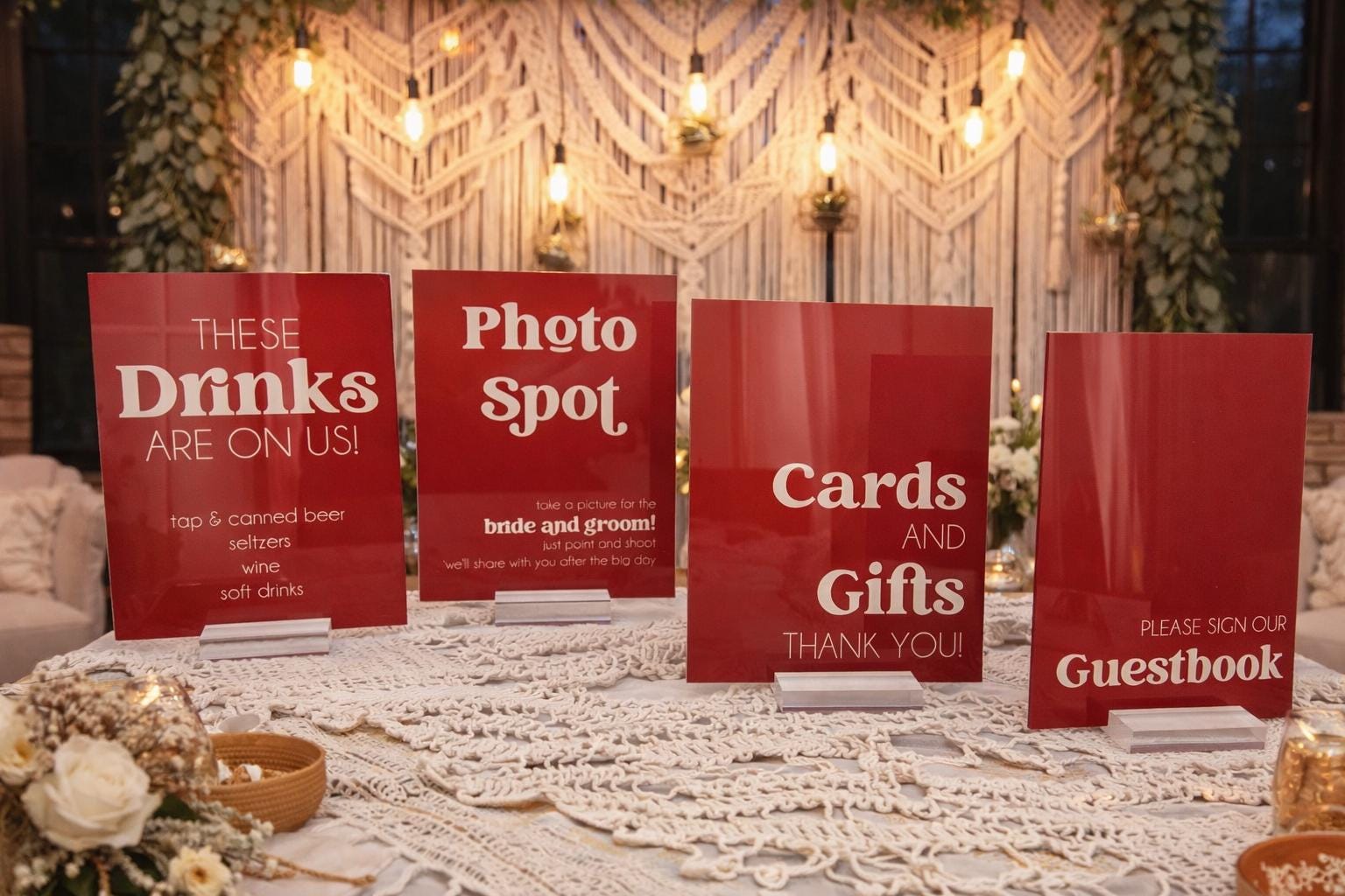 Wedding Acrylic Signs Retro Groovy 60s 70s Sign Bundle For Guestbook Gifts And Cards