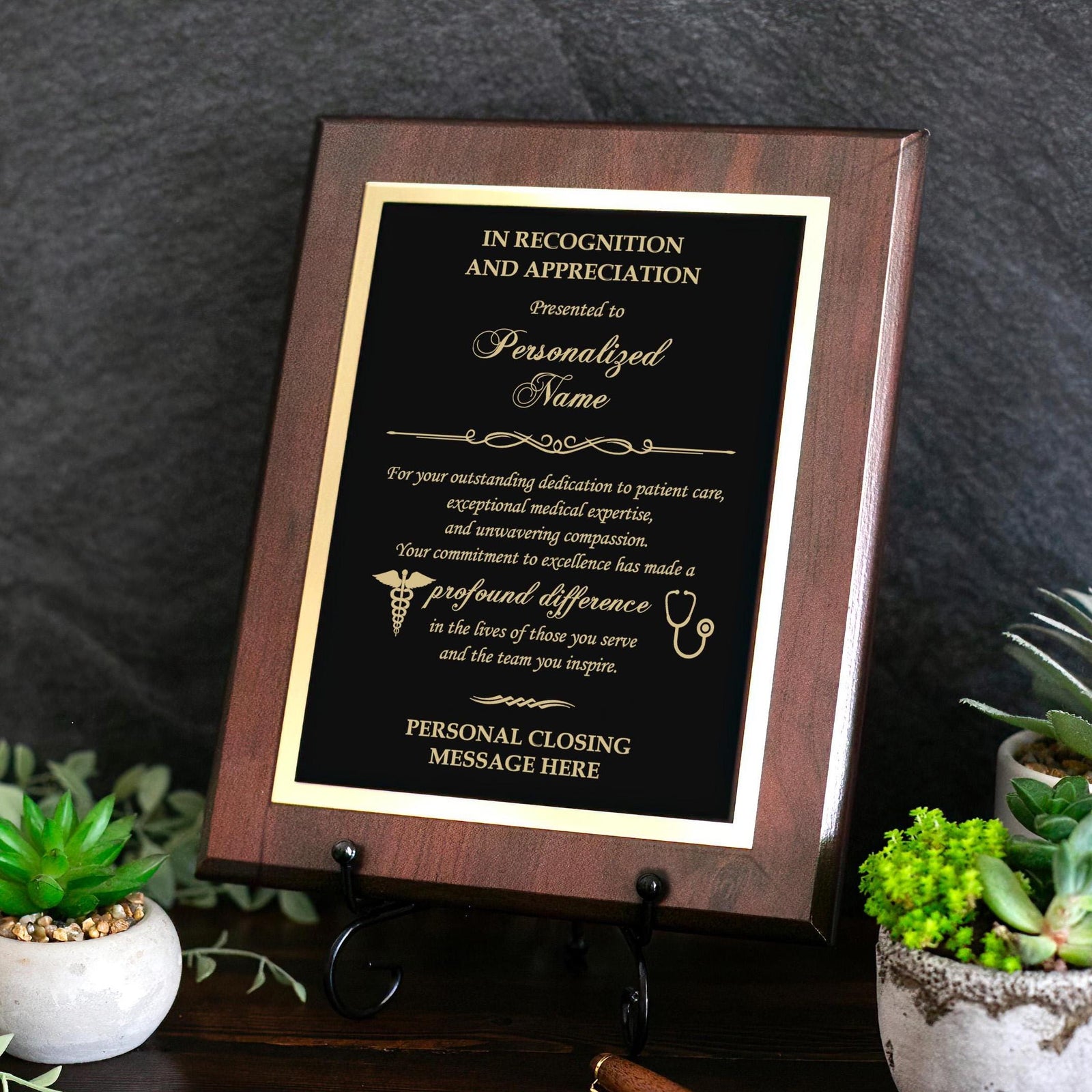 DOCTOR Engraved Plaque Retirement Gift Grateful Appreciation Award