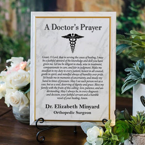 Doctor's Prayer Plaque, Physician Gift, Med School Graduation, MD Office Decor, Personalized Doctor Sign, Medical Profession Inspirational