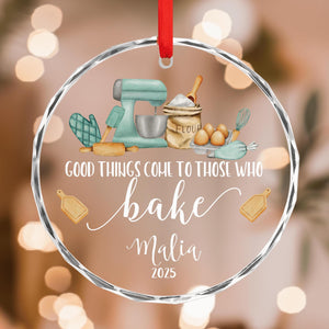 Personalized Baker Ornament - Baking Lover Gift 2025 Glossy Porcelain Ornament