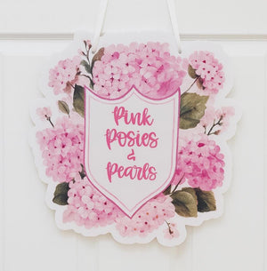Hydrangea Coquette Bow Crest Teacher Door Hanger