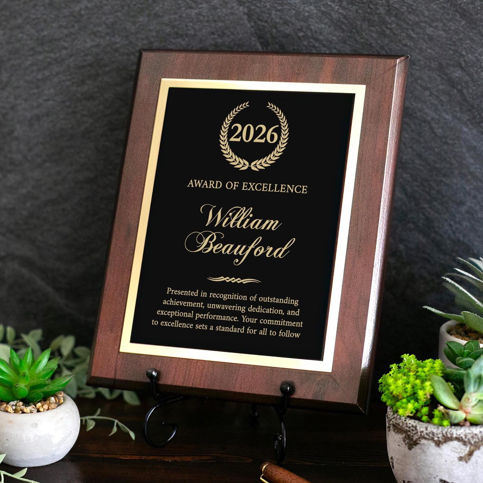 Personalized Award of Excellence Plaque