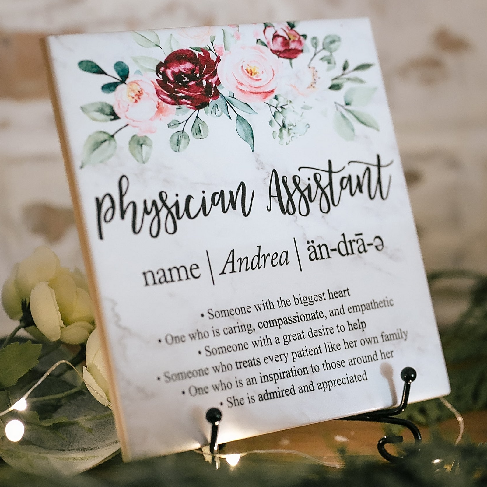 Physician's Assistant Definition Quote Art Tile Sign