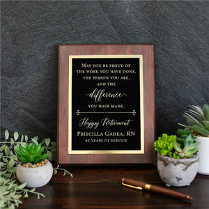 ENGRAVED Retirement Sign