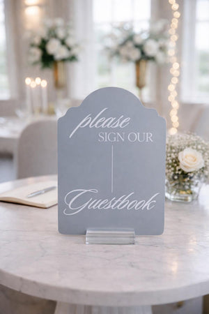 Acrylic Wedding Sign Set - Elegant Arch Guest Book and Gift Bundle