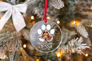 Dog Memorial Ornament - Paw Print Pet Loss Gift In Loving Memory