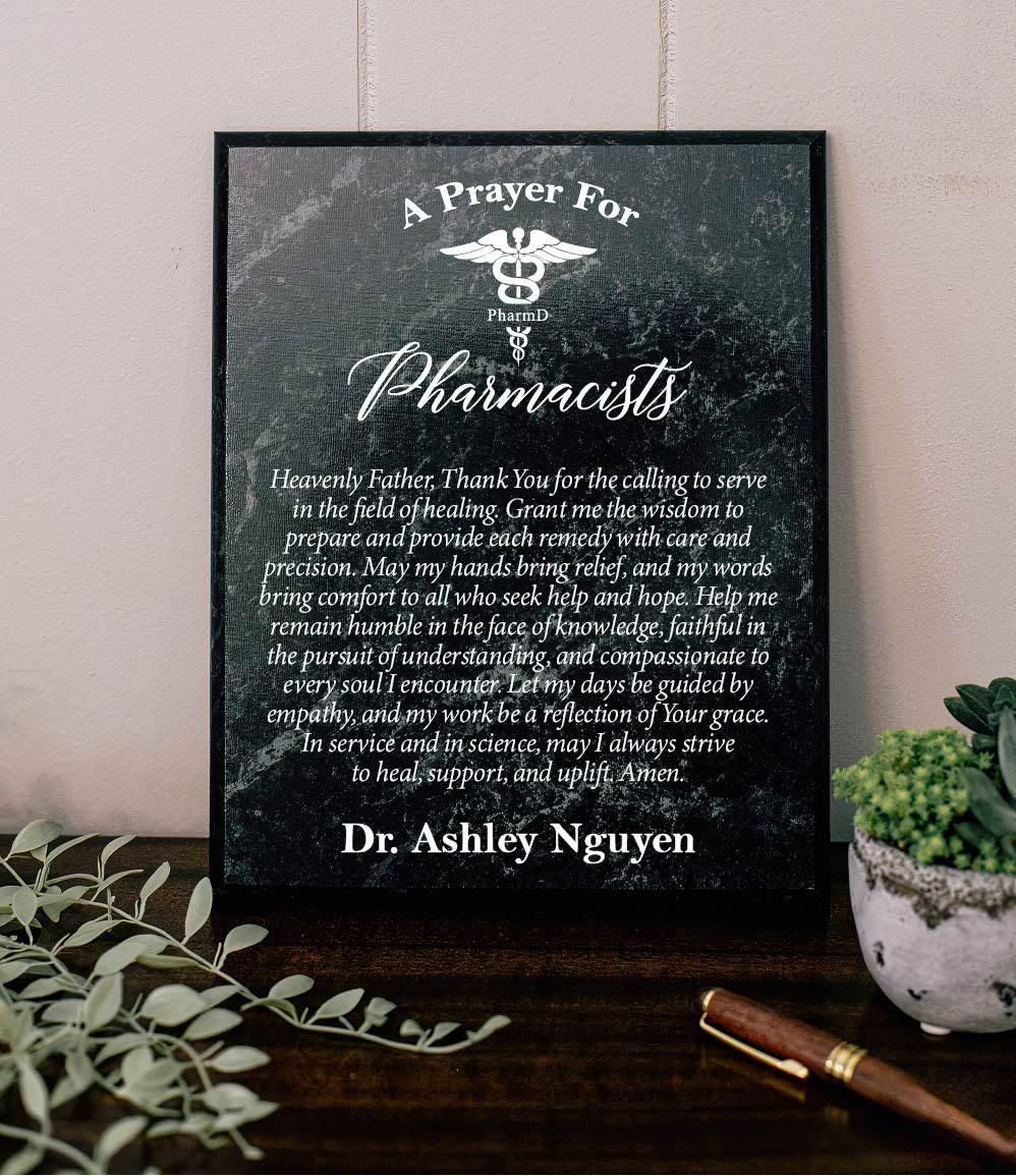 A Pharmacist's Prayer Plaque