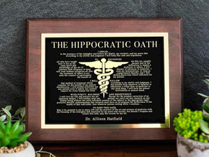 ENGRAVED Hippocratic Oath Doctor Plaque