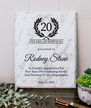 Marble Years Of Service Plaque