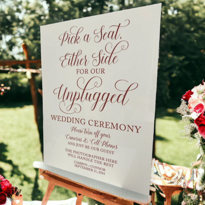 Pick a Seat Not a Side; Unplugged Ceremony Combo F24-ES3