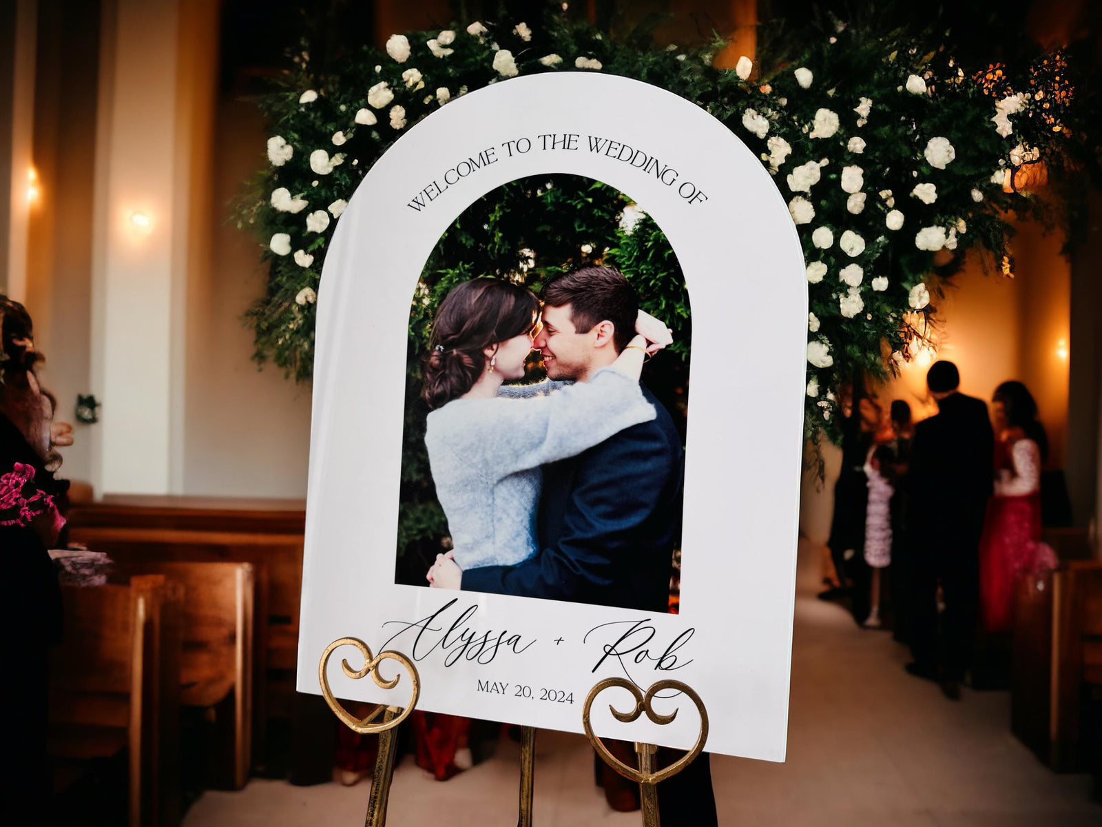 Arch Acrylic Photo Welcome Sign With Custom Photo