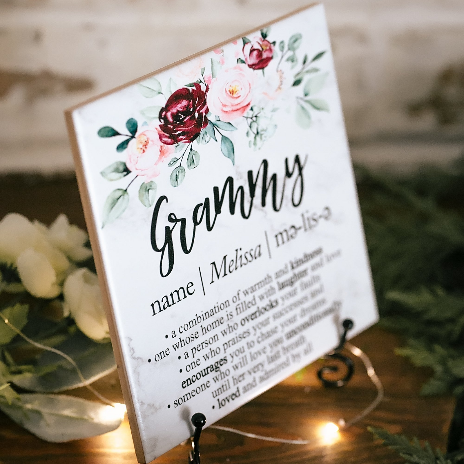 Grammy Definition Quote Art Sign Plaque With Stand