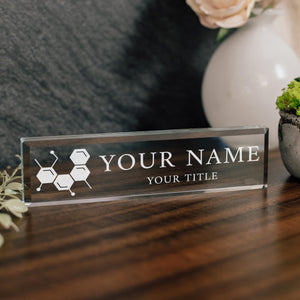 Chemical Chemistry Personalized Glass Nameplate For RN