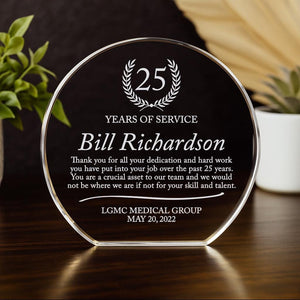 20 25 30 35 Years of Service Crystal Award