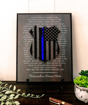 Police Officer Prayer for Policeman Policewoman Plaque