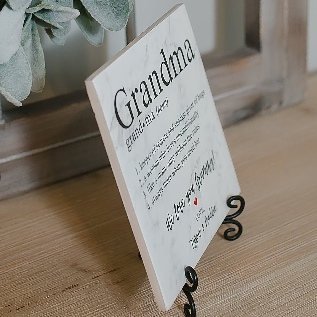 Grandma Definition Quote Art Sign Plaque With Stand