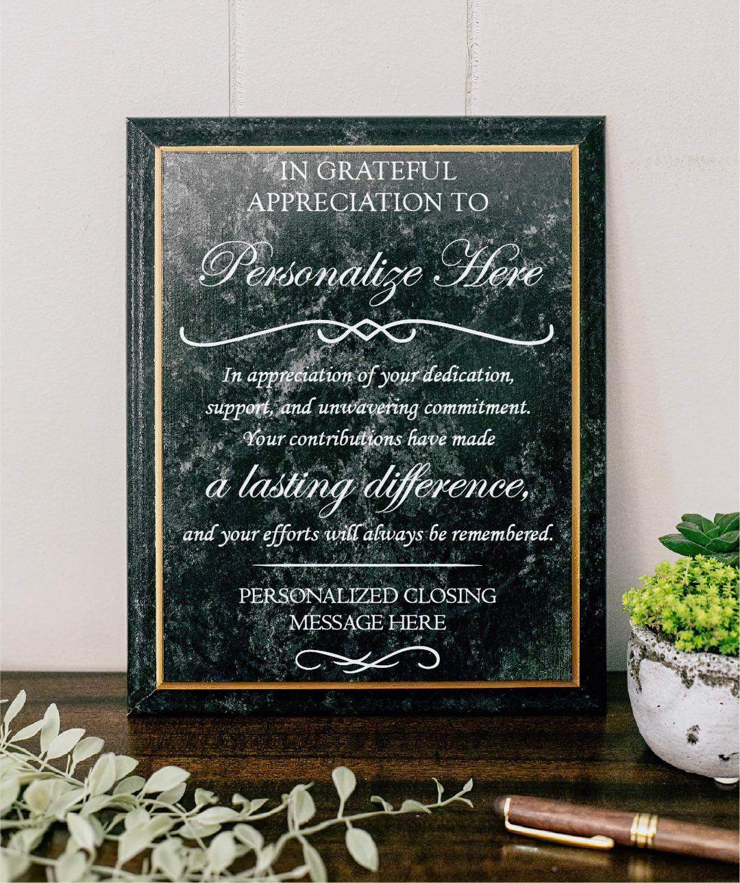 Grateful Appreciation Wooden Plaque