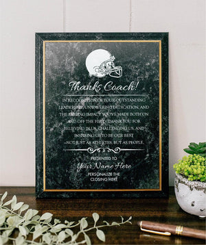 FOOTBALL Coach Appreciation Award Varsity Sports Recognition Plaque