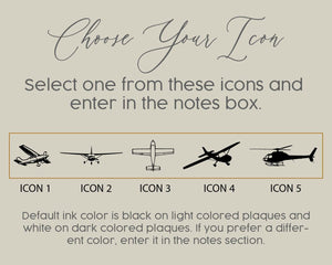 CHOOSE Your Icon First Solo Flight Plaque