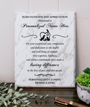 Grateful Appreciation to Vet Wooden Plaque Gift