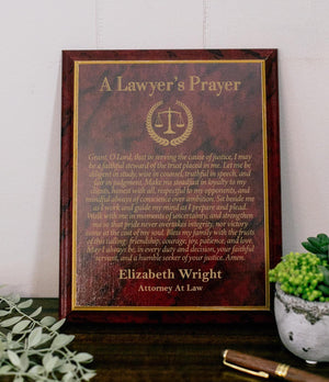 Lawyer's Prayer Plaque