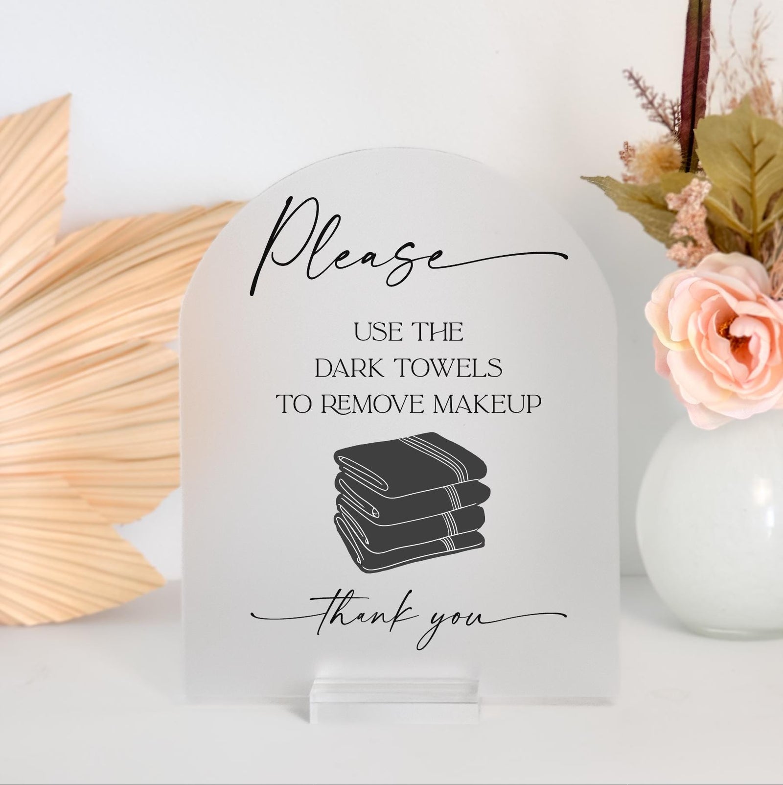 AirBnb VRBO Hospitality Instructions For Hotel Guest Vacation Home Rental Checklist Custom Acrylic Sign Use Dark Towels For Makeup Removal