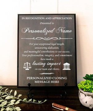 In Recognition and Appreciation Wooden Plaque Gift