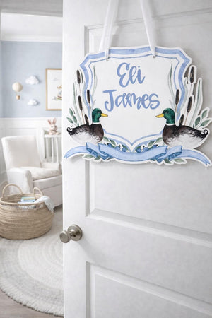Mallard Duck Newborn Baby Hospital Door Hanger