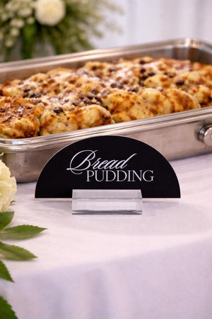 Acrylic Buffet Signs Half Moon Scalloped Dessert Table Wedding Food Labels