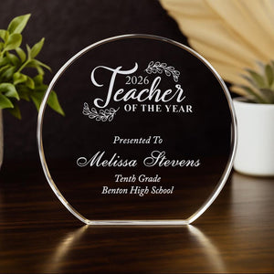 Teacher of the Year Crystal Award