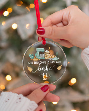 Personalized Baker Ornament - Baking Lover Gift 2025 Glossy Porcelain Ornament