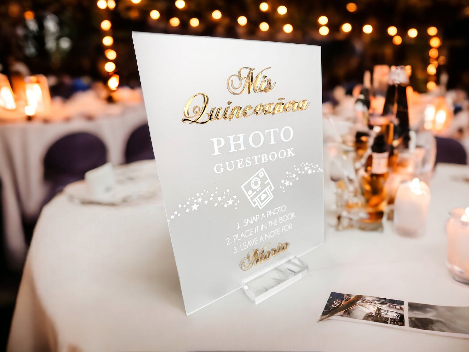 3D Quinceañera Photo Guestbook Table Sign Snap It Stick It Sign It Acrylic Wedding Sign, Photo Booth Station Guest Book Quince Sweet 15