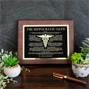 ENGRAVED Hippocratic Oath Doctor Plaque