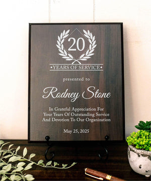 Marble Years Of Service Plaque