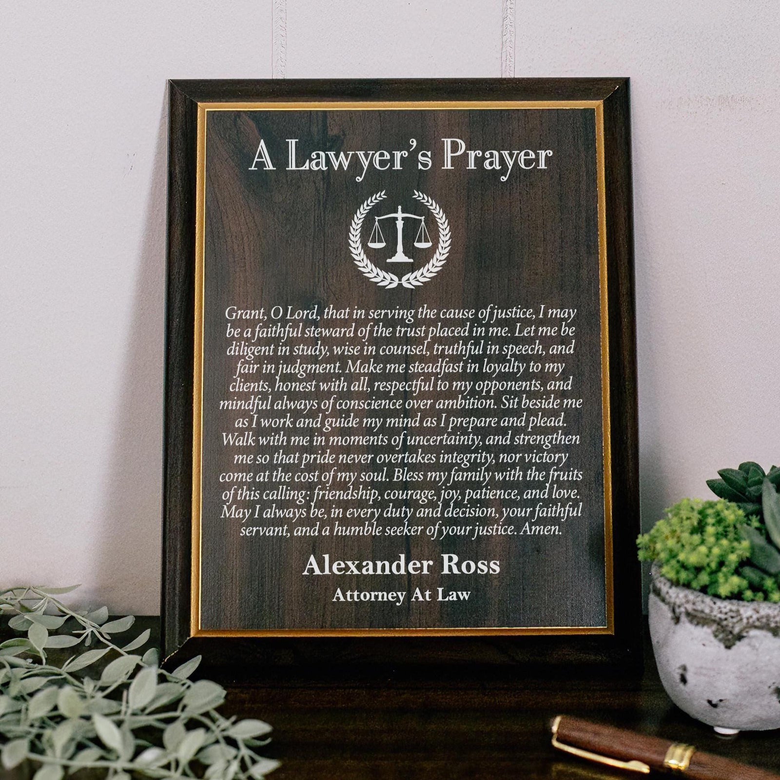 Lawyer's Prayer Plaque