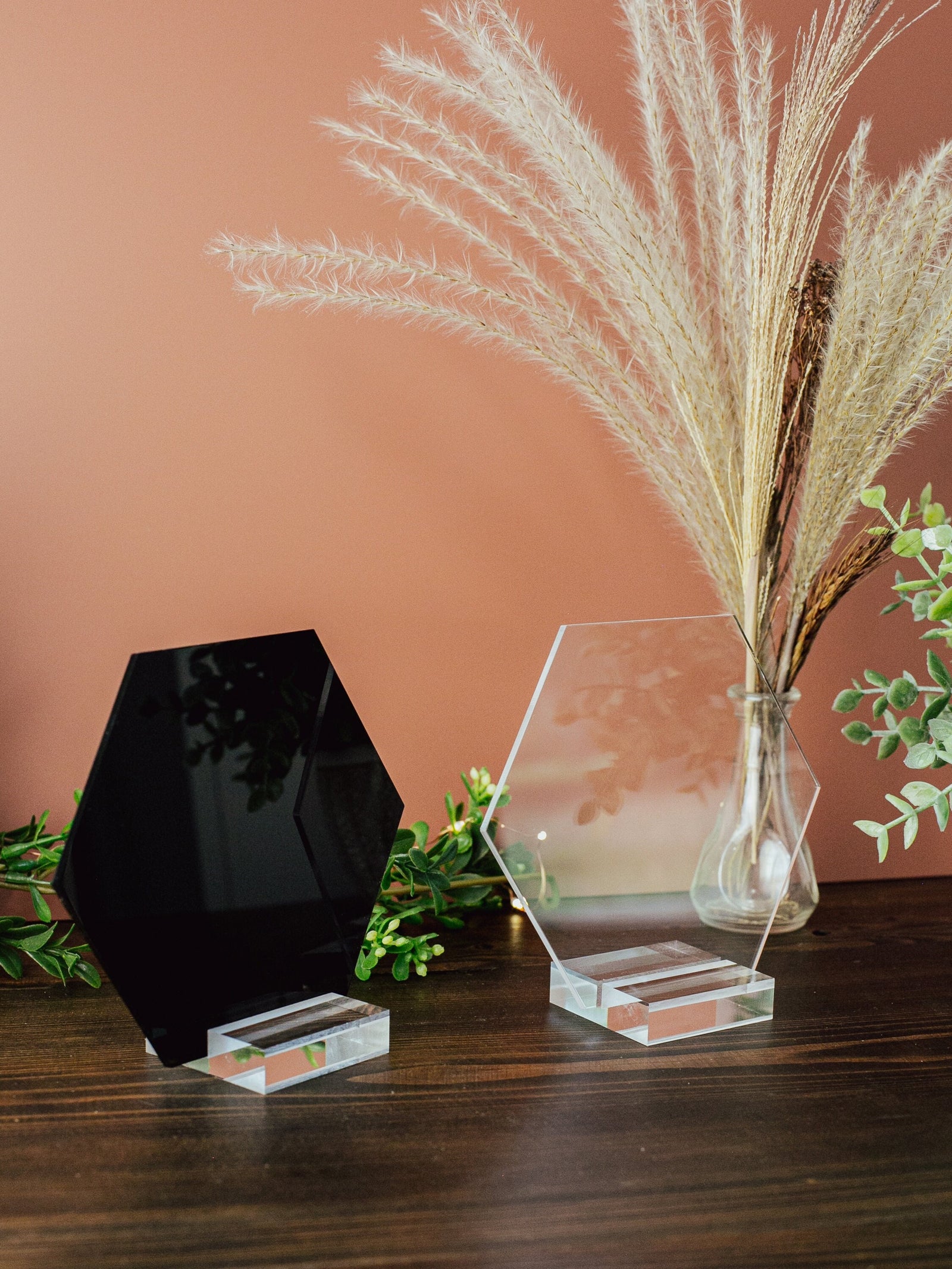 HEXAGON Shaped Clear or Black Acrylic Blank Stock Sheet Lucite | DIY Perspex Blanks | Wholesale Craft Supply | 5.5" x 4.7"x 1/8" thick