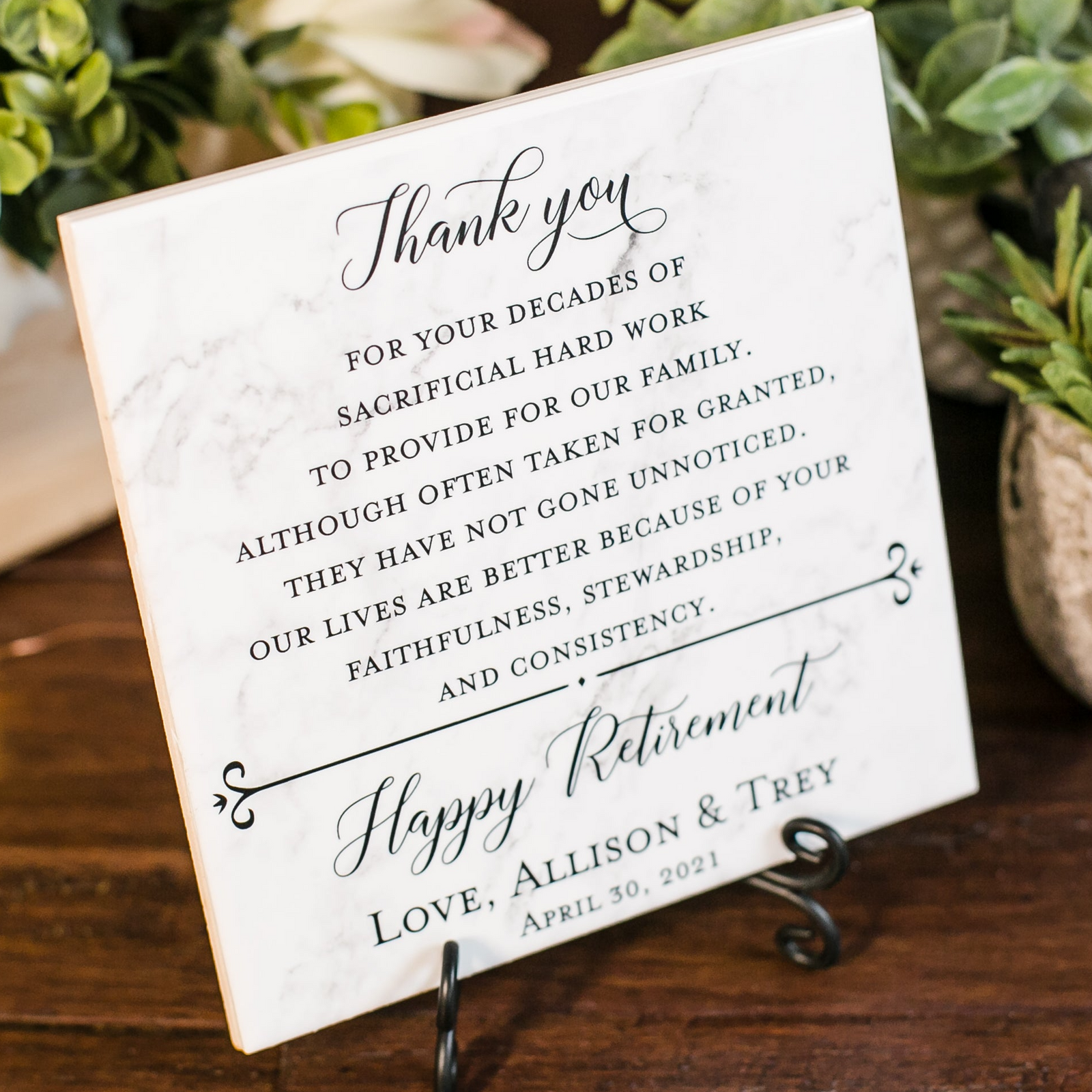 Thank You Dad Retirement Tile Plaque