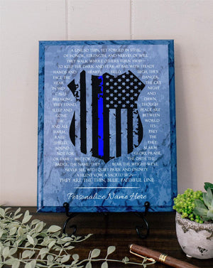 Police Officer Prayer for Policeman Policewoman Plaque