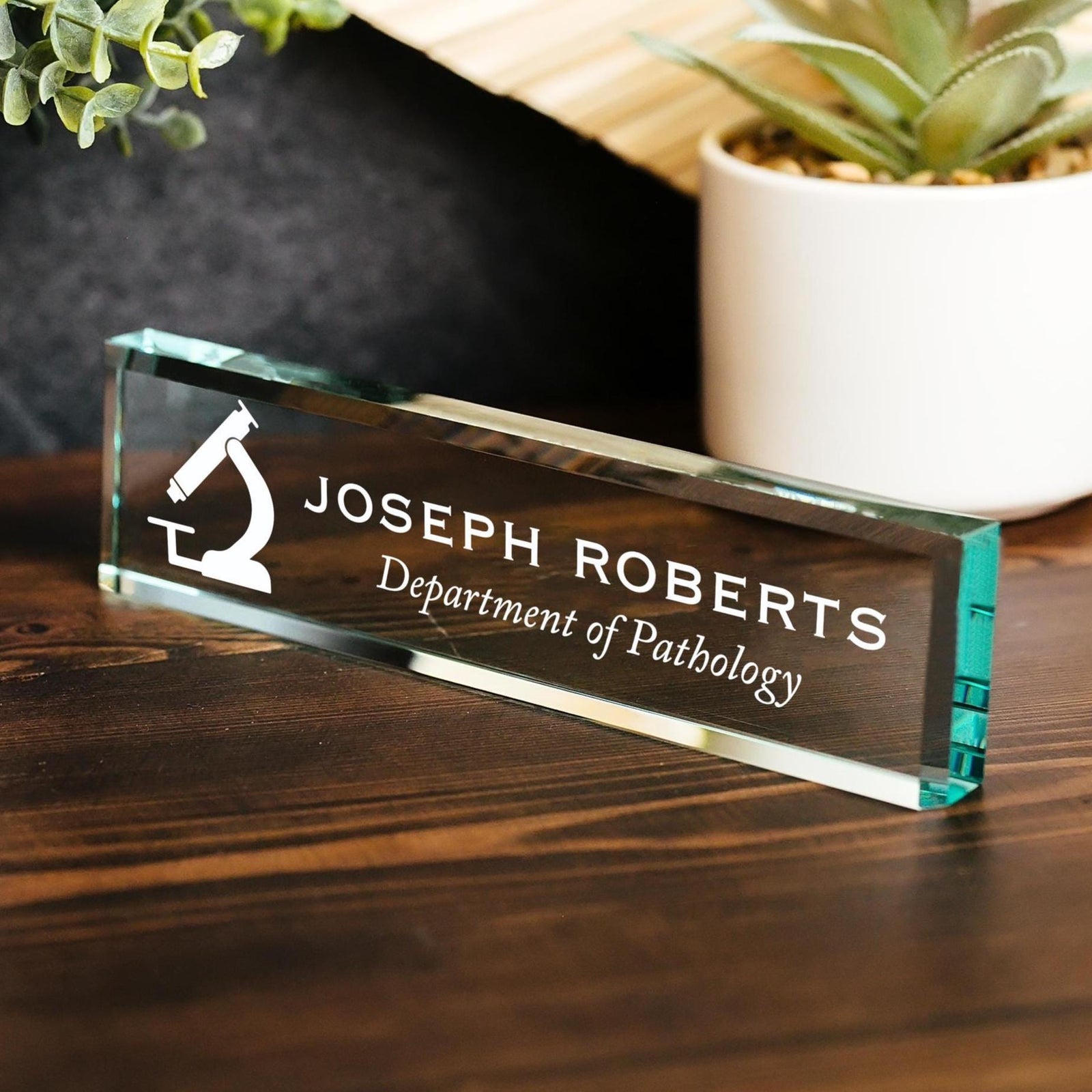 Pathologist Department of Pathology Glass Office Desk Name Plate GNP-PATH