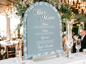 Bridal Shower Bar Sign - Elegant French Blue Chinoiserie Floral Toile Arch