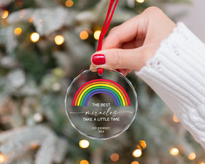 Rainbow IVF Journey Crystal Glass Ornament - Miracle of Life Keepsake