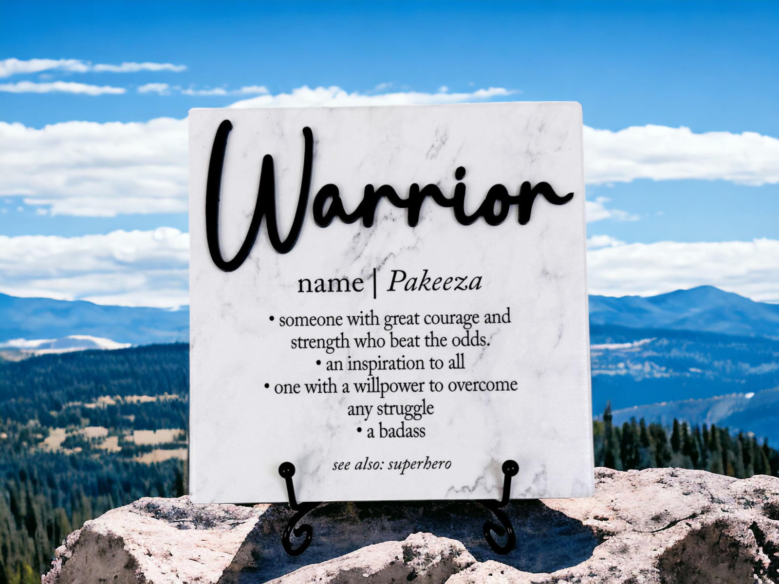 3D Warrior Cancer Survivor Definition Plaque, Beat Breast Cancer Recovery Sign, Strength Keepsake, Encouragement Motivational Hardship Gift