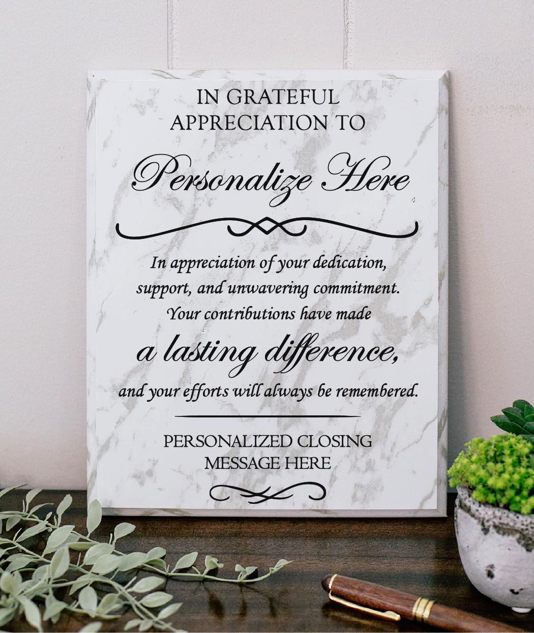 Grateful Appreciation Wooden Plaque