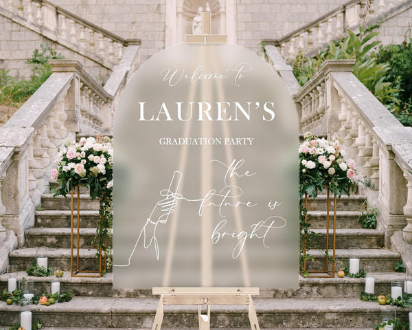 F9-GRD9 Welcome To Personalized Acrylic Graduation Entry Sign Decor, T ...