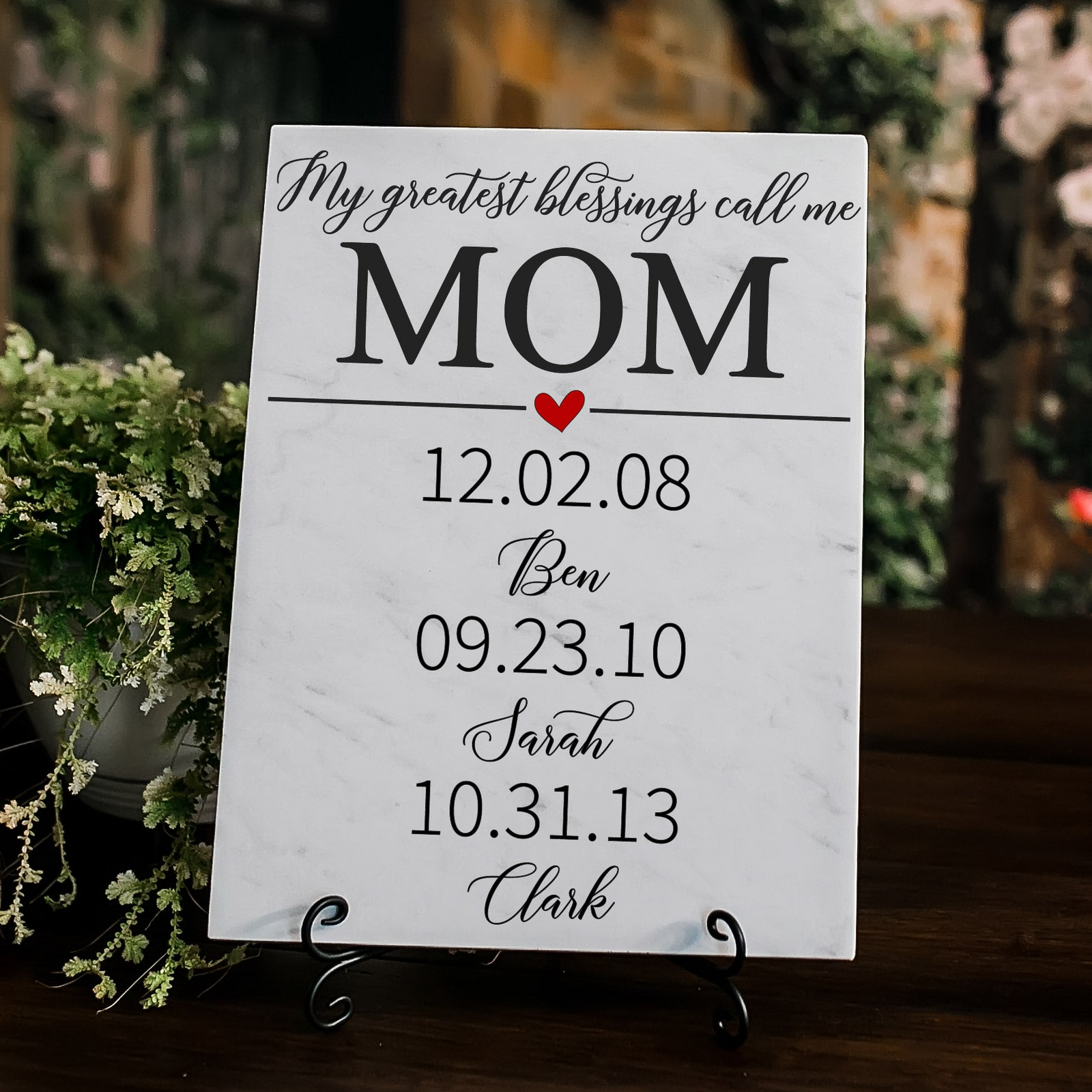 Greatest blessings call me mom sign plaque