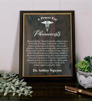 A Pharmacist's Prayer Plaque