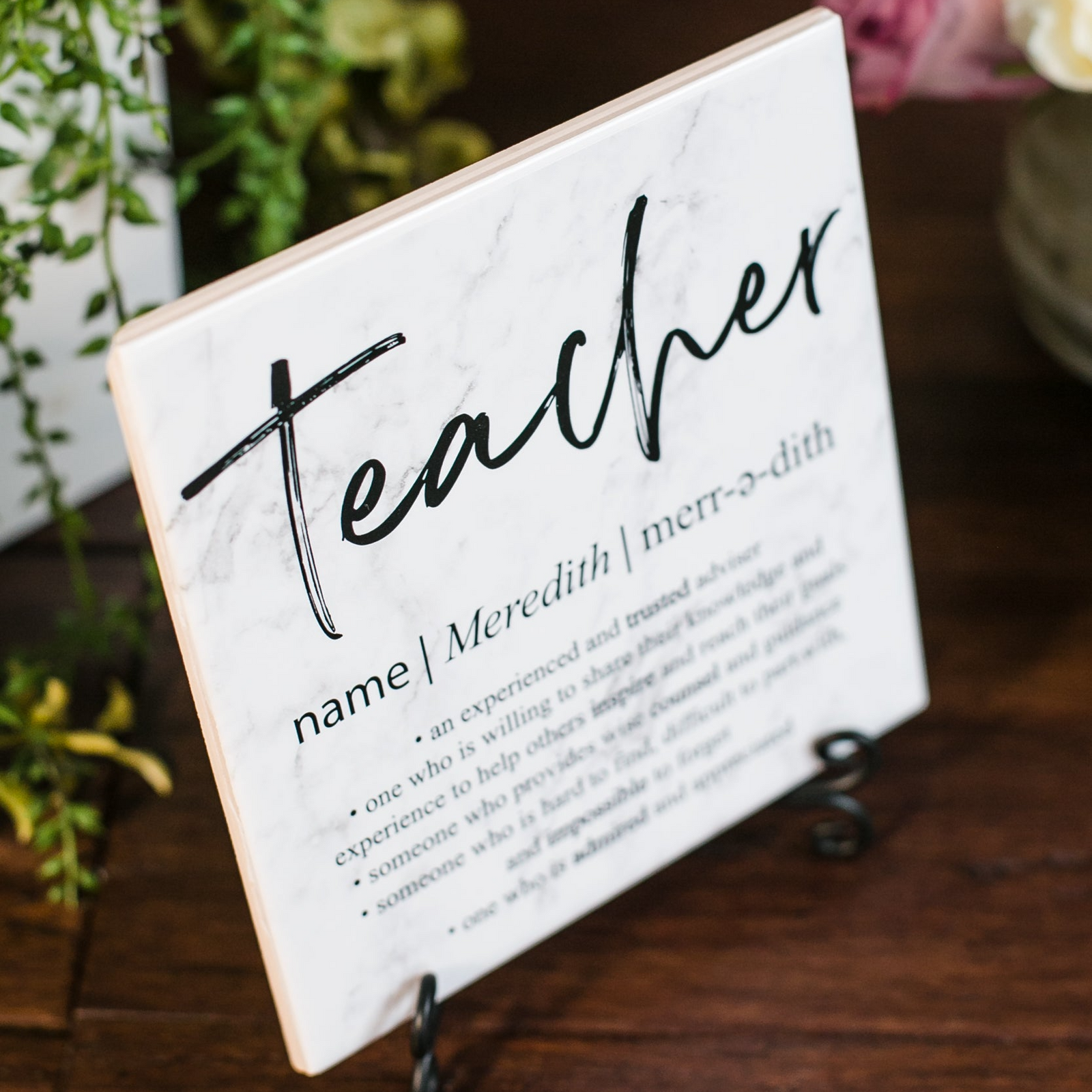 Teacher Definition Custom Quote Art Tile Plaque